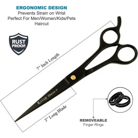 Professional Hair Cutting Scissors - Krisp Shave Japanese Stainless Steel Salon Barber Scissor (7 Inch) - Shears for Men\'s Beard Mustache Women Kids Pets Haircut All Purpose Shear, KSP-786 Professional Hair Cutting Scissors - Krisp Shave Japanese Stainless Steel Salon Barber Scissor (7 Inch) - Shears for Men\'s Beard Mustache Women Kids Pets Haircut All Purpose Shear, KSP-786