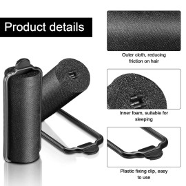 Syhood 18 Pcs Satin Rollers for Black Hair Foam Sponge Rollers Black Silk Satin Wrapped Hair Curlers for Hairdressing Styling(1.18 Inch)