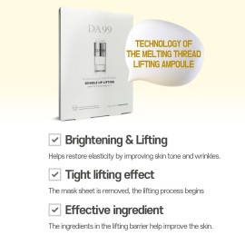 DA99 Brightening & Lifting Double Up Mask 1 Pack (5 sheets,3.9 Ounces) Anti Wrinkle Anti Aging Skin Care Facial Mask Pack KBeauty