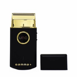 GAMMA+ Uno Mini-Sized Travel Cordless Mens Single Foil Shaver, Micro-USB Rechargeable for Shorter Facial Stubble, Black