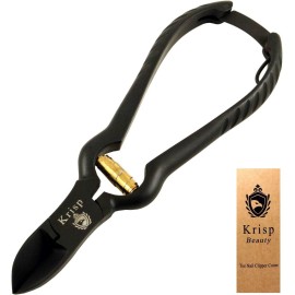 Professional Toenail Clippers for Thick Toe Nails - Heavy Duty Medical Grade Podiatry Stainless Steel Nail Clippers Cutter Trimmer Toenail Scissors for Men Seniors Podiatrist Tools (Black, 6.25 Inch)