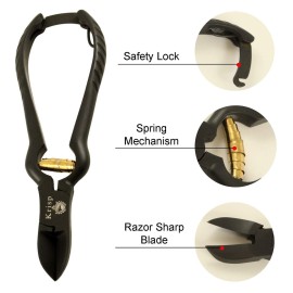 Professional Toenail Clippers for Thick Toe Nails - Heavy Duty Medical Grade Podiatry Stainless Steel Nail Clippers Cutter Trimmer Toenail Scissors for Men Seniors Podiatrist Tools (Black, 6.25 Inch)