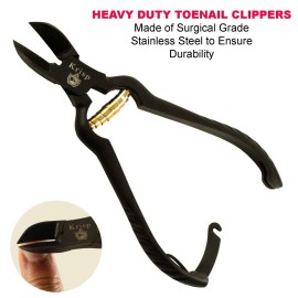Professional Toenail Clippers for Thick Toe Nails - Heavy Duty Medical Grade Podiatry Stainless Steel Nail Clippers Cutter Trimmer Toenail Scissors for Men Seniors Podiatrist Tools (Black, 6.25 Inch)
