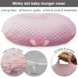 Strechy Newborn Lounger Cover, Removable and Ultra Soft Sung Fitted Baby Lounger Slipcover by BlueSnail(1 Pack,Pink)