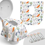Relyo Disposable Toilet Seat Cover for Travel - 20 Pack with Covers Wrapped in Sets of 2, Non-Flushable Liners, Fits Most Seats - Kids, Toddlers, Adults