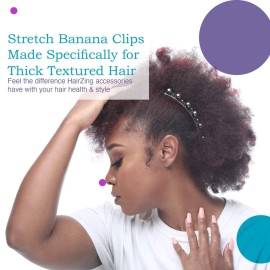 HairZing Stretchy Banana Hair Clip - Sturdy Hold, No Damage, Creases or Pain (Faux Pearl, Large) HairZing Stretchy Banana Hair Clip - Sturdy Hold, No Damage, Creases or Pain (Faux Pearl, Large)