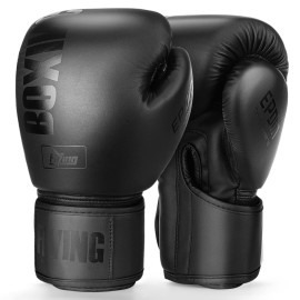 Boxing Gloves for Men and Women Suitable for Boxing Kickboxing Mixed Martial Arts Muay Thai MMA Heavy Bag Fighting Training (Black, 14oz)