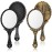 Jetec Vintage Handheld Mirrors, 2 Pieces, Black, Bronze, Oval Shaped, Portable, Compact, with Handle, Ideal for Makeup, Hair Styling, Skin Care, Hanging as Decor