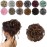 Elaine Messy Bun Hair Piece for Women, Thick Curly Hair Bun Scrunchies Synthetic Wavy Bun Hair Extensions Chignon Ponytail Updo Hairpieces (Dark Brown Tip Light Auburn -99)