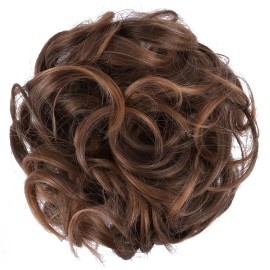 Elaine Messy Bun Hair Piece for Women, Thick Curly Hair Bun Scrunchies Synthetic Wavy Bun Hair Extensions Chignon Ponytail Updo Hairpieces (Dark Brown Tip Light Auburn -99) Elaine Messy Bun Hair Piece for Women, Thick Curly Hair Bun Scrunchies Synthetic Wavy Bun Hair Extensions Chignon Ponytail Updo Hairpieces (Dark Brown Tip Light Auburn -99)