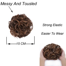 Elaine Messy Bun Hair Piece for Women, Thick Curly Hair Bun Scrunchies Synthetic Wavy Bun Hair Extensions Chignon Ponytail Updo Hairpieces (Dark Brown Tip Light Auburn -99) Elaine Messy Bun Hair Piece for Women, Thick Curly Hair Bun Scrunchies Synthetic Wavy Bun Hair Extensions Chignon Ponytail Updo Hairpieces (Dark Brown Tip Light Auburn -99)