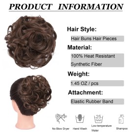 Elaine Messy Bun Hair Piece for Women, Thick Curly Hair Bun Scrunchies Synthetic Wavy Bun Hair Extensions Chignon Ponytail Updo Hairpieces (Golden Brown -101) Elaine Messy Bun Hair Piece for Women, Thick Curly Hair Bun Scrunchies Synthetic Wavy Bun Hair Extensions Chignon Ponytail Updo Hairpieces (Golden Brown -101)