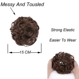 Elaine Messy Bun Hair Piece for Women, Thick Curly Hair Bun Scrunchies Synthetic Wavy Bun Hair Extensions Chignon Ponytail Updo Hairpieces (Golden Brown -101) Elaine Messy Bun Hair Piece for Women, Thick Curly Hair Bun Scrunchies Synthetic Wavy Bun Hair Extensions Chignon Ponytail Updo Hairpieces (Golden Brown -101)