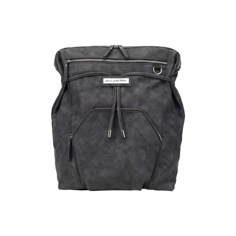 Petunia Pickle Bottom Cinch Convertible Diaper Bag Backpack for Busy Parents, Stylish, Spacious, & Secure, Fits All Essentials for Everyday Use or Travel (Midnight Leatherette)