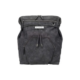 Petunia Pickle Bottom Cinch Convertible Diaper Bag Backpack for Busy Parents, Stylish, Spacious, & Secure, Fits All Essentials for Everyday Use or Travel (Midnight Leatherette)