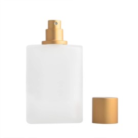 Enslz Frosted Glass Bottle Perfume Atomizer Refillable Spray Empty Perfume Bottle for Men and Women (Glod 100ml)