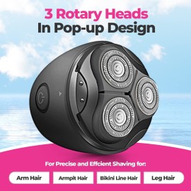 Pop Sonic Moon Shaver (Black) - Face & Body Shavers for Men & Women - 3 Floating Rotary Heads Face Shaver w/Removable Cap - Long Lasting Lithium-ion Battery Portable Electric Shaver & Leg Shaver Pop Sonic Moon Shaver (Black) - Face & Body Shavers for Men & Women - 3 Floating Rotary Heads Face Shaver w/Removable Cap - Long Lasting Lithium-ion Battery Portable Electric Shaver & Leg Shaver