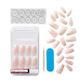 KISS Classy French Nail Manicure Kit with Gel Finish, Long, Coffin Shaped, Scrunchie, Gel Nail Kit Includes Pink Nail Glue (Net Wt. 2 g / 0.07oz.), Mini File, Manicure Stick, and 28 Fake Nails KISS Classy French Nail Manicure Kit with Gel Finish, Long, Coffin Shaped, Scrunchie, Gel Nail Kit Includes Pink Nail Glue (Net Wt. 2 g / 0.07oz.), Mini File, Manicure Stick, and 28 Fake Nails