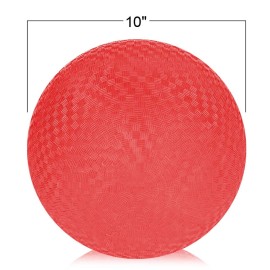 ArtCreativity Red Playground Ball for Kids, Bouncy 10 Inch Kick Ball for Backyard, Park, and Beach Outdoor Fun, Durable Outside Play Toys for Boys and Girls - Sold Deflated