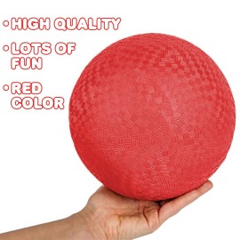 ArtCreativity Red Playground Ball for Kids, Bouncy 10 Inch Kick Ball for Backyard, Park, and Beach Outdoor Fun, Durable Outside Play Toys for Boys and Girls - Sold Deflated