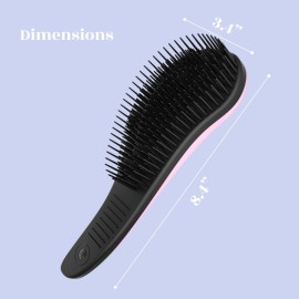 Crave Naturals Biggie Glide Thru Hair Brush - Detangler Brush for Curly, Straight, Wet or Dry Hair - Gentle Detangling Brushes for Adults, Kids, Toddlers - Hair Accessories for Women, 8.4x3.4 - Pink