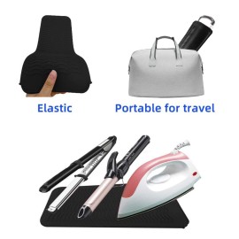 Heat Resistant Silicone Mat Pouch,Hair Styling Tools for Curling Irons, Flat Irons, Hair Straightener, 11.5 * 6 Inches, Food Grade Silicone, Black Heat Resistant Silicone Mat Pouch,Hair Styling Tools for Curling Irons, Flat Irons, Hair Straightener, 11.5 * 6 Inches, Food Grade Silicone, Black