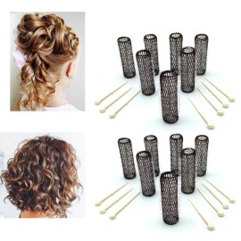 ALAZCO 14 pc Vintage Style Hair Roller Medium BRUSH ROLLERS & PINS Mesh Hair Curlers With Bristles 2.5x 3/4, with Flexible Locking Pins ALAZCO 14 pc Vintage Style Hair Roller Medium BRUSH ROLLERS & PINS Mesh Hair Curlers With Bristles 2.5x 3/4, with Flexible Locking Pins