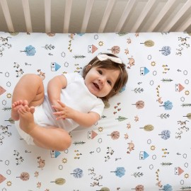 Crib Sheets Neutral - Fitted Baby Crib Sheets Bed for Girl Boy - 2 Pack Standard & Toddler Mattress (Farm Animals) - Buttery Soft Organic Cotton Blend