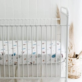 Crib Sheets Neutral - Fitted Baby Crib Sheets Bed for Girl Boy - 2 Pack Standard & Toddler Mattress (Farm Animals) - Buttery Soft Organic Cotton Blend