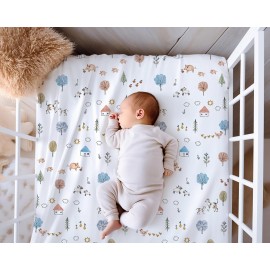 Crib Sheets Neutral - Fitted Baby Crib Sheets Bed for Girl Boy - 2 Pack Standard & Toddler Mattress (Farm Animals) - Buttery Soft Organic Cotton Blend