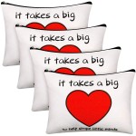 Weewooday 4 Pieces Teacher Gifts Makeup Bags Teacher Appreciation Gifts for Women Thank You Cosmetic Bag Graduation Birthday Christmas Cosmetic Bag Heart Pattern Cotton Pouch Case