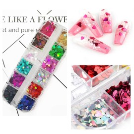 Valentines Day Nail Art Sticker Glitter Sequins, CHANGAR Laser Love Heart Nail Art Glitter Sticker Decals Holographic Nail Glitter for Manicure Make Up DIY Decals Decoration Valentines Day Nail Art Sticker Glitter Sequins, CHANGAR Laser Love Heart Nail Art Glitter Sticker Decals Holographic Nail Glitter for Manicure Make Up DIY Decals Decoration