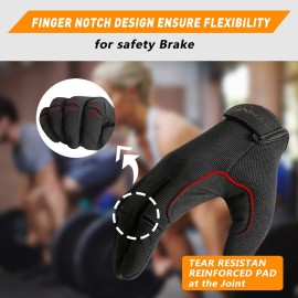RYMNT Full Fingers Workout Gloves for Women & Men - Gym Gloves for Weight Lifting, Exercise & Fitness - Touch Screen, Extra Grip Foam-Padded, Anti-Slip - Black, Medium