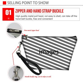 Howilath Floral Yorkie Terrier Dog Trapezoid Makeup Bag Women Travel Shopping Clutch Bag Portable Cosmetic Bag