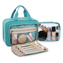 BAGSMART Toiletry Bag Hanging Travel Makeup Organizer with TSA Approved Transparent Cosmetic Bag Makeup Bag for Full Sized Toiletries, Large-Blue BAGSMART Toiletry Bag Hanging Travel Makeup Organizer with TSA Approved Transparent Cosmetic Bag Makeup Bag for Full Sized Toiletries, Large-Blue
