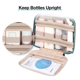 BAGSMART Toiletry Bag Hanging Travel Makeup Organizer with TSA Approved Transparent Cosmetic Bag Makeup Bag for Full Sized Toiletries, Large-Blue BAGSMART Toiletry Bag Hanging Travel Makeup Organizer with TSA Approved Transparent Cosmetic Bag Makeup Bag for Full Sized Toiletries, Large-Blue