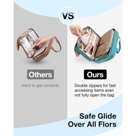 BAGSMART Toiletry Bag Hanging Travel Makeup Organizer with TSA Approved Transparent Cosmetic Bag Makeup Bag for Full Sized Toiletries, Large-Blue BAGSMART Toiletry Bag Hanging Travel Makeup Organizer with TSA Approved Transparent Cosmetic Bag Makeup Bag for Full Sized Toiletries, Large-Blue