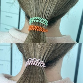 Spiral Hair Ties 100 Pcs, No Crease Hair Ties,Phone Cord Hair Ties, Colorful Elastic Coil Hair Ties for Women Girls