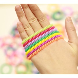 Spiral Hair Ties 100 Pcs, No Crease Hair Ties,Phone Cord Hair Ties, Colorful Elastic Coil Hair Ties for Women Girls