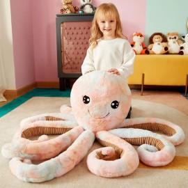 IKASA Giant Octopus Stuffed Animal Jumbo Plush Toy,30 Soft Toys Large Cute Huge Kawaii Fluffy Big Size Fat Oversized Plushie,Gifts for Kids