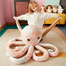 IKASA Giant Octopus Stuffed Animal Jumbo Plush Toy,30 Soft Toys Large Cute Huge Kawaii Fluffy Big Size Fat Oversized Plushie,Gifts for Kids