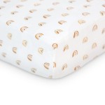 Lulujo Muslin Crib Sheets - Fitted Crib Mattress Sheets for Boys and Girls - 28x 52, 1 Pack (Rainbows)