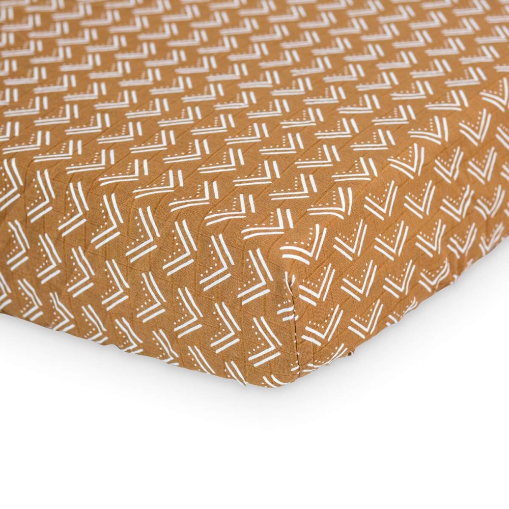 Lulujo Muslin Crib Sheets - Fitted Crib Mattress Sheets for Boys and Girls - 28x 52, 1 Pack (Mudcloth)