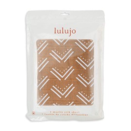 Lulujo Muslin Crib Sheets - Fitted Crib Mattress Sheets for Boys and Girls - 28x 52, 1 Pack (Mudcloth)