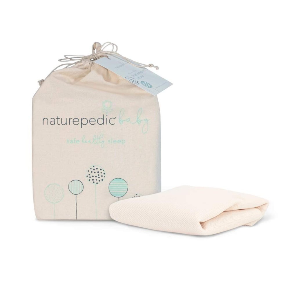 Naturepedic Organic Crib Mattress Cover - Waterproof, Skin-Friendly, Breathable & Absorbent Protector - Removable Pad for Baby and Toddler Bed - Standard Size