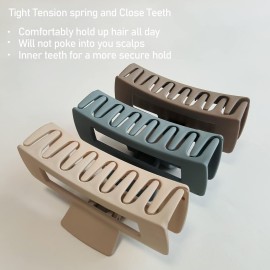 Nalodu Hair Claw Clips Large Square 4 Inch Matte No Slip Big Rectangle Jaw Clip Clamp for Thick Hair Women, 3 Pack Nalodu Hair Claw Clips Large Square 4 Inch Matte No Slip Big Rectangle Jaw Clip Clamp for Thick Hair Women, 3 Pack
