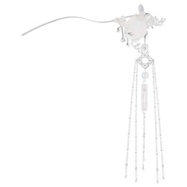 Lurrose Chinese Hair Sticks Rhinestone Flower Hair Chopsticks Vintage Tassel Hair Pin Chignon Pin for Women Girls