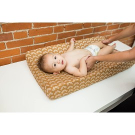Lulujo Muslin Change Pad Cover - Fitted Changing Pad Cover for Boys and Girls -32x17, 1 Pack (Mudcloth)