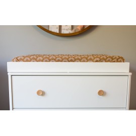 Lulujo Muslin Change Pad Cover - Fitted Changing Pad Cover for Boys and Girls -32x17, 1 Pack (Mudcloth)