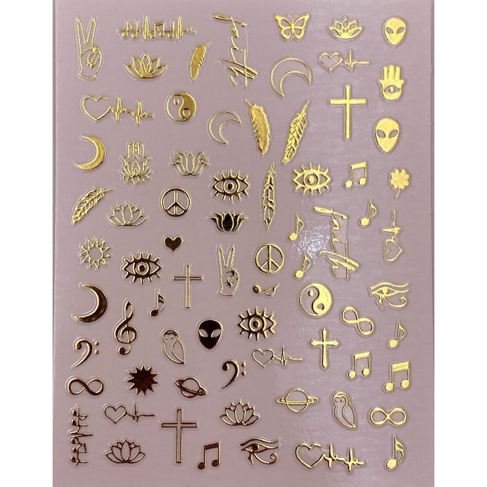 Impressed Authentic 5 Sheets Gold Luxury Nail Art Stickers 500+ Metallic Nail Decals for Fake Acrylic Nail Design Decor Charms for Women (Classy)
